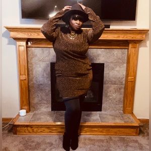 Gold Shimmery dress great stretch